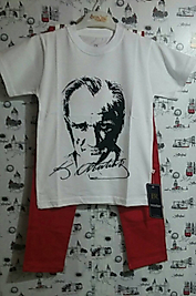 Keten pantolon+T-shirt takım